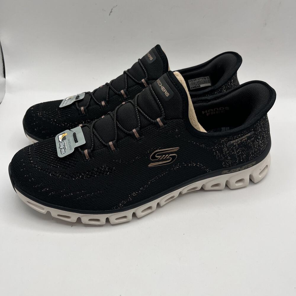 Skechers Women's Slip-ins Glidestep Mesh Sneakers Black Air Cooled Foam Sz 9.5